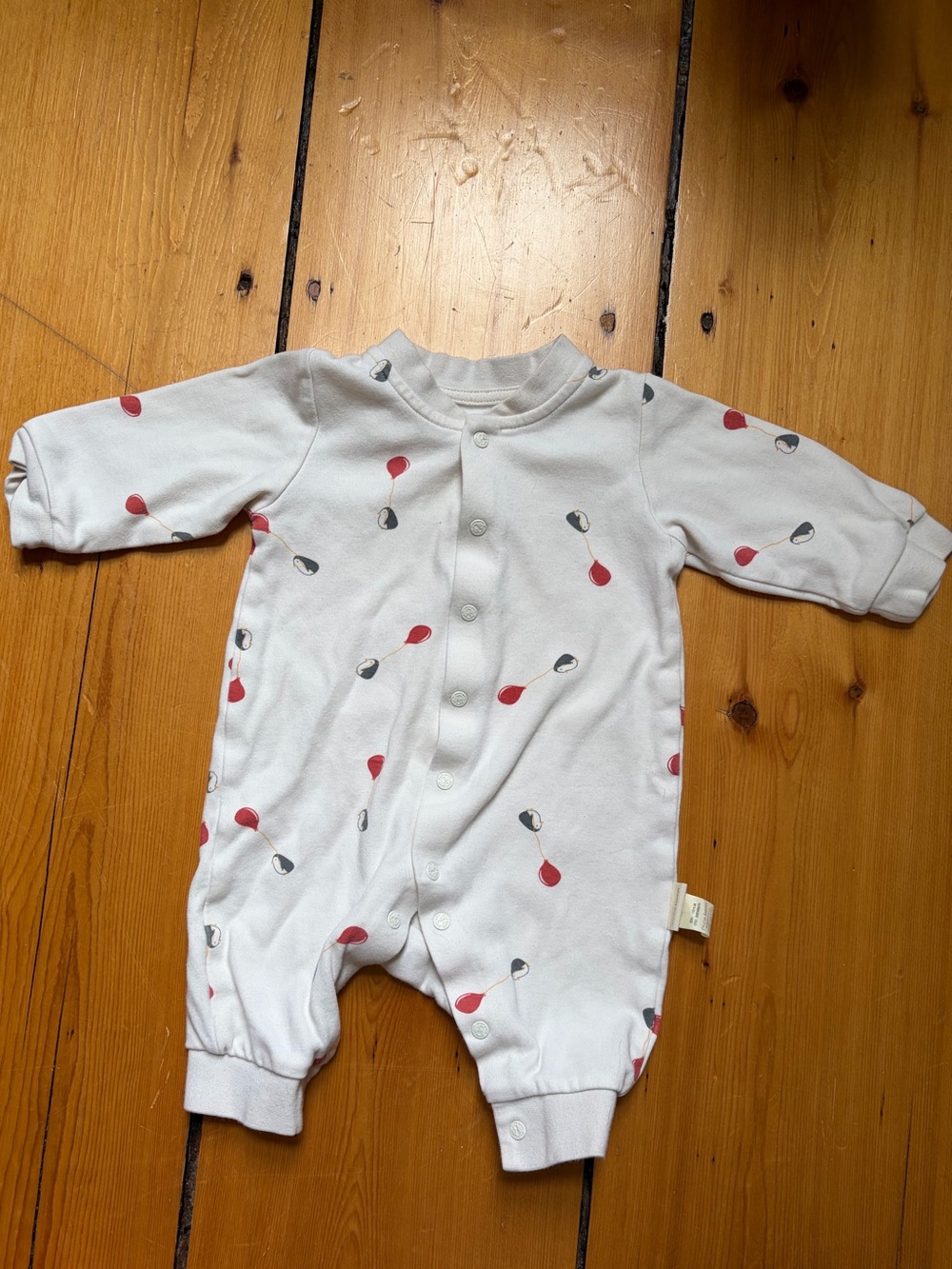 Baby One-Piece Romper Penguins with Balloons